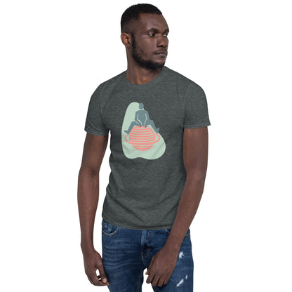 Short-Sleeve T-Shirt Sitting on Planet With a Ring