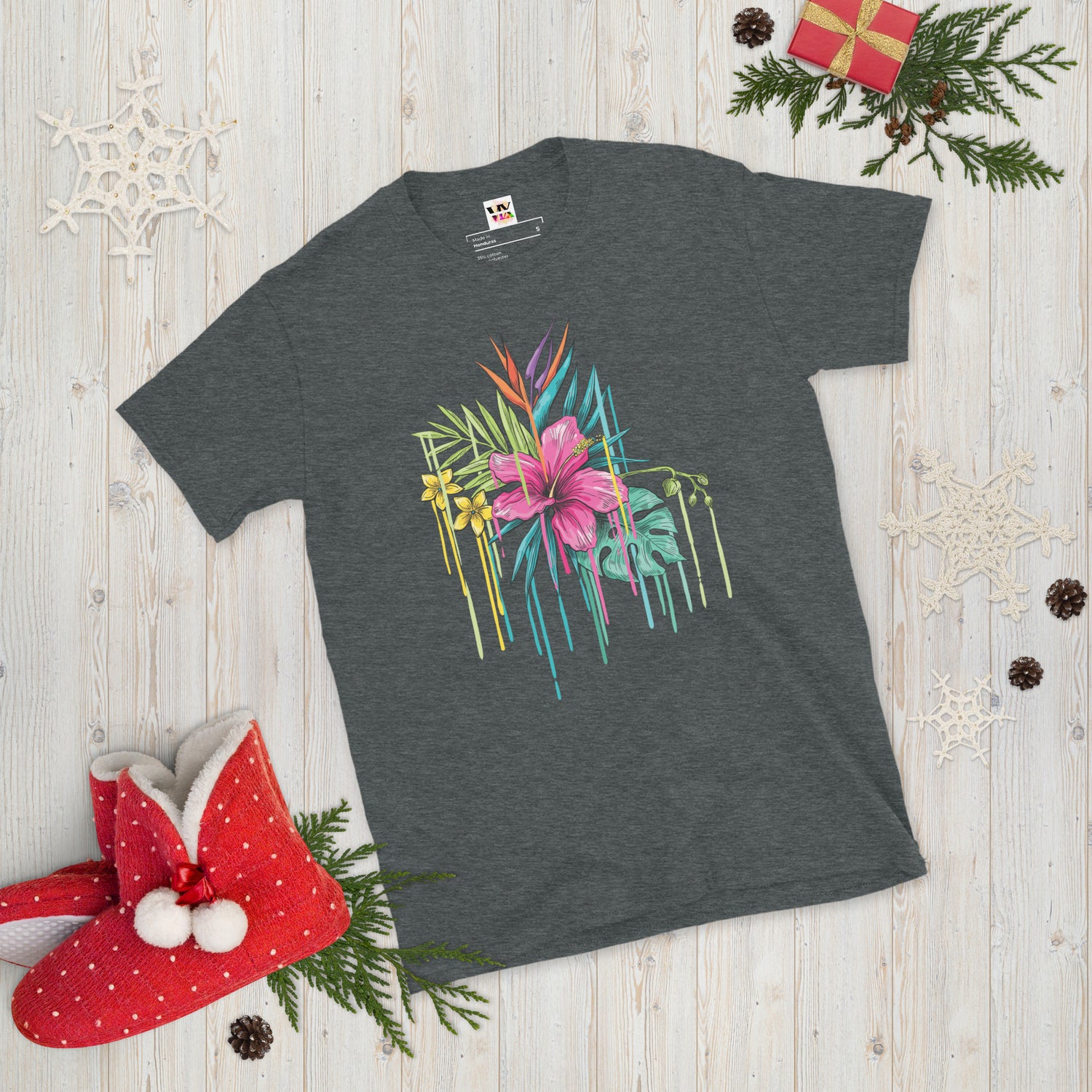 Camiseta Manga Corta Flor Rosa