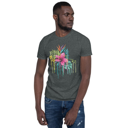 Camiseta Manga Corta Flor Rosa