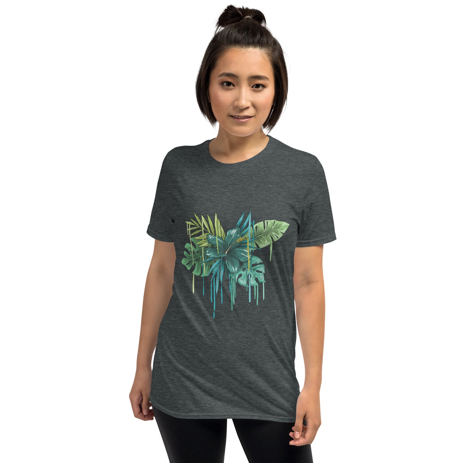 Camiseta Manga Corta Flor Azul