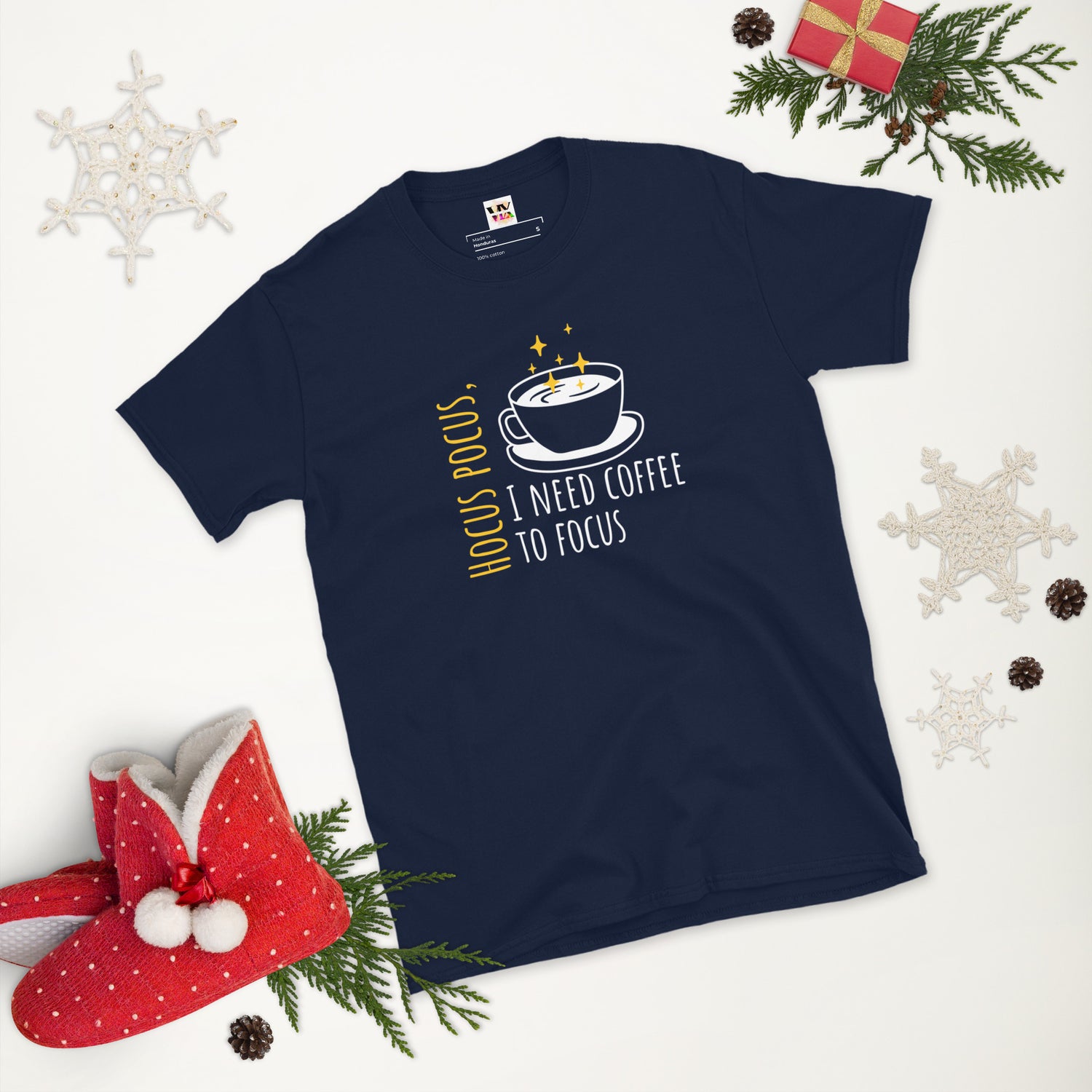 Camiseta de manga corta Necesito café para concentrarme