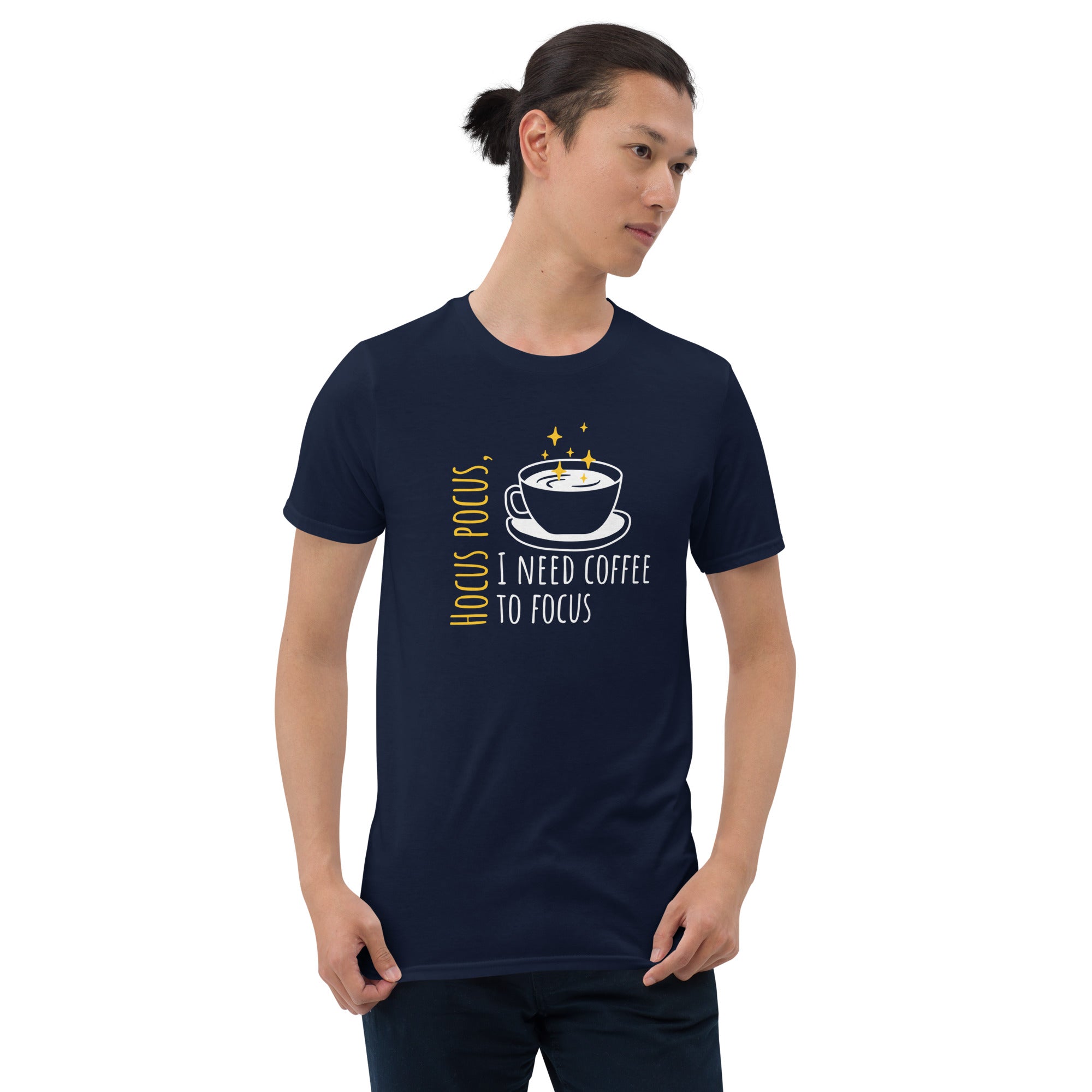 Camiseta de manga corta Necesito café para concentrarme