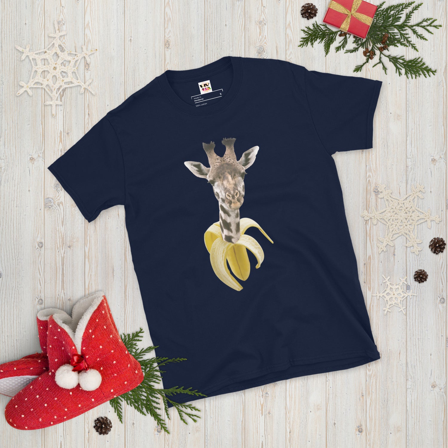 Camiseta Manga Curta Banana Girafa