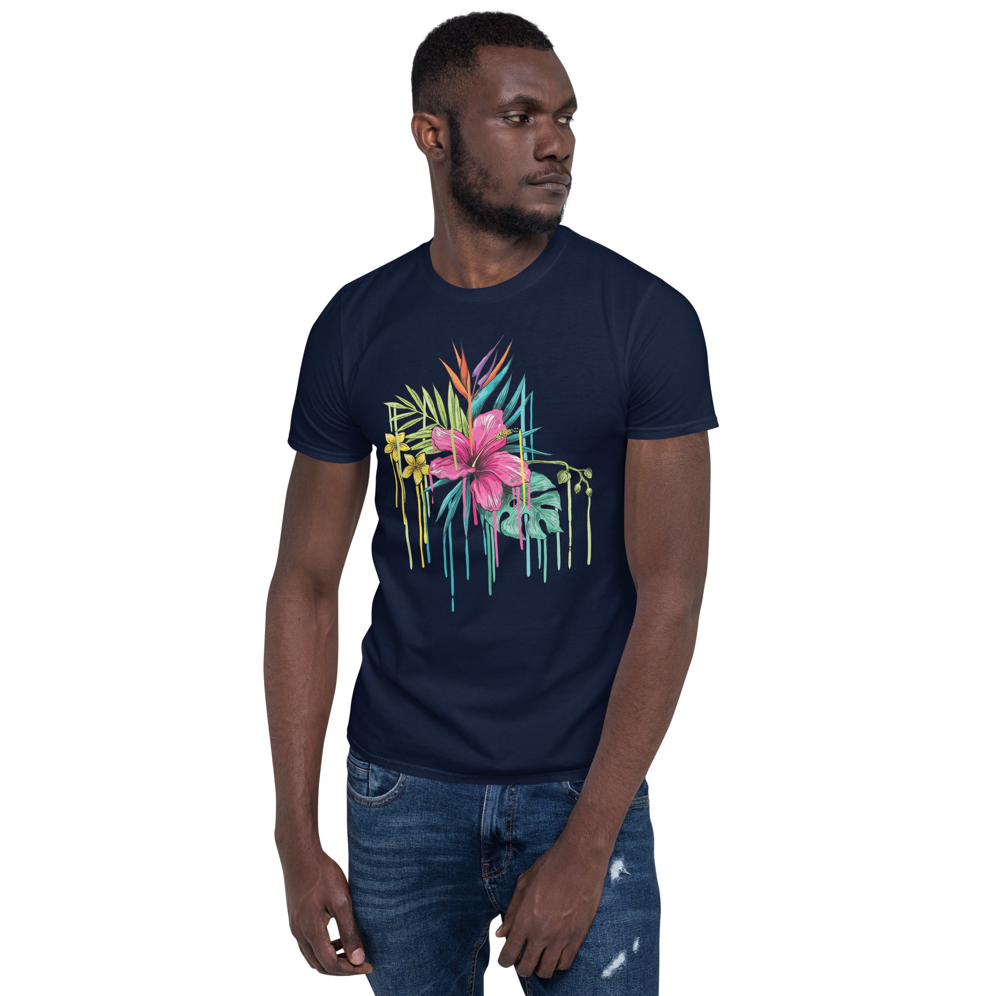 Camiseta Manga Corta Flor Rosa