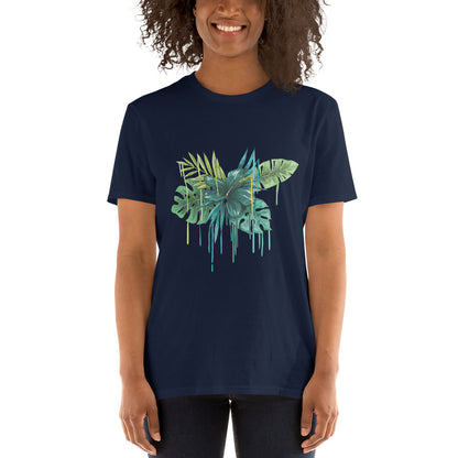 Camiseta Manga Corta Flor Azul