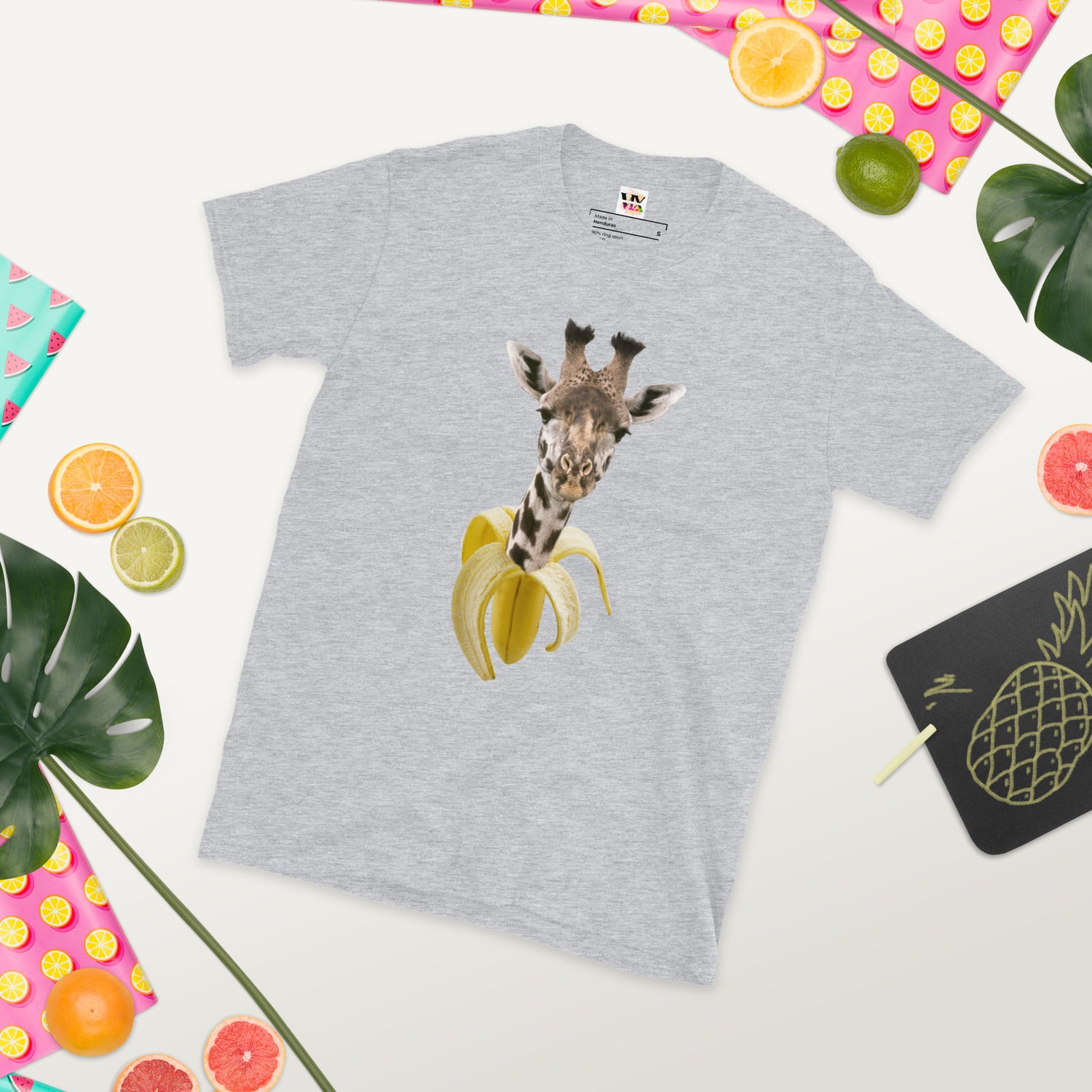 Camiseta Manga Curta Banana Girafa