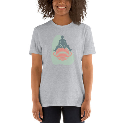 Short-Sleeve T-Shirt Sitting on Planet With a Ring