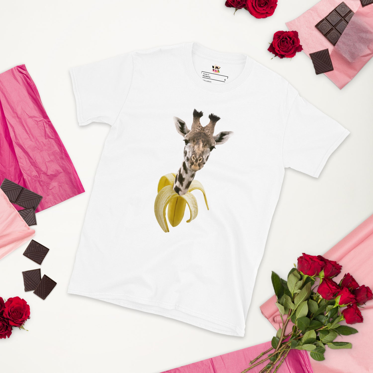 Camiseta Manga Curta Banana Girafa