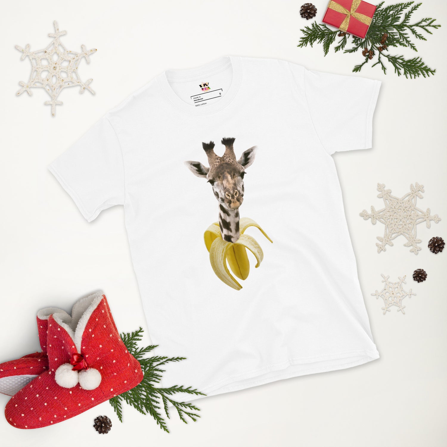 Camiseta Manga Curta Banana Girafa