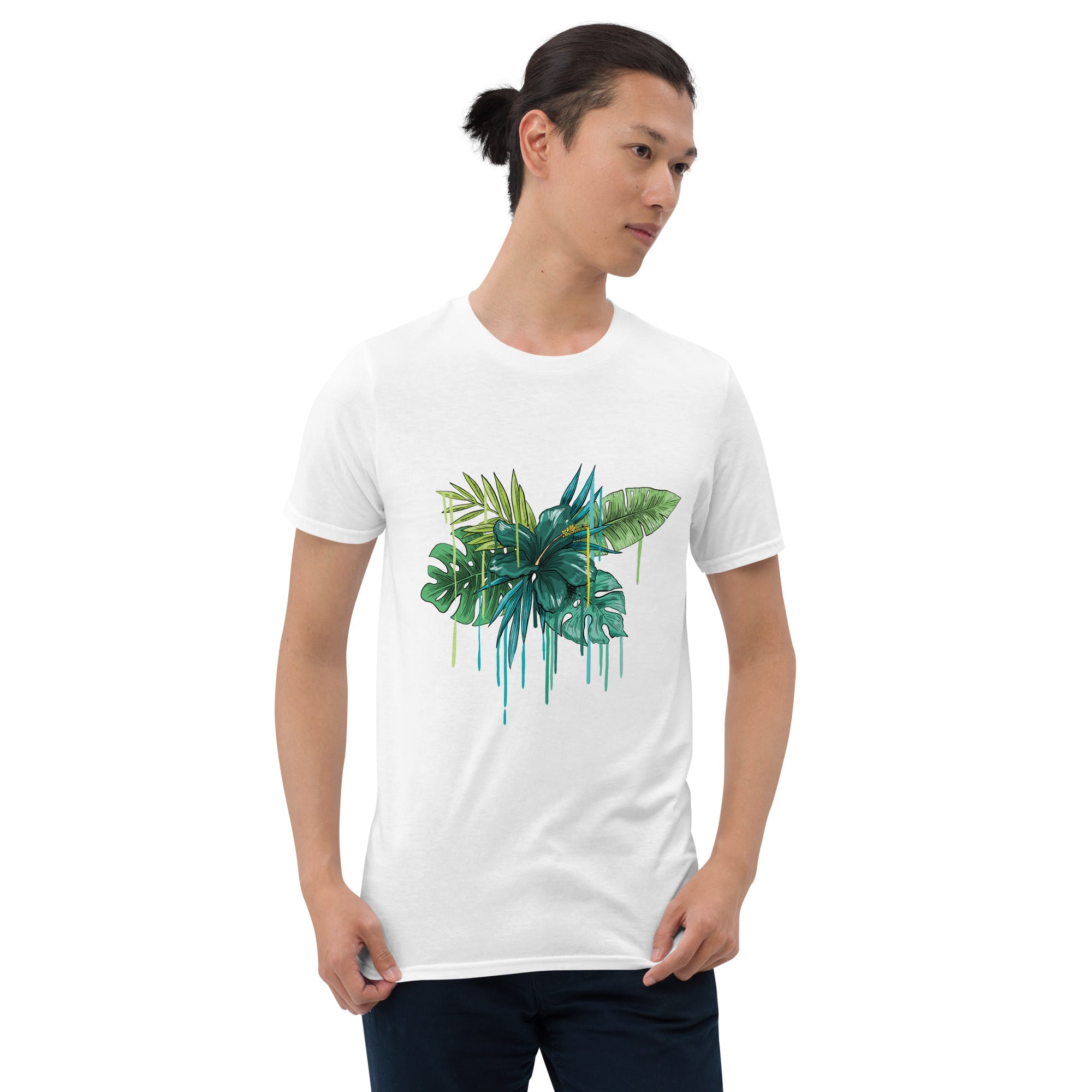 Camiseta Manga Corta Flor Azul