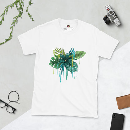 Camiseta Manga Corta Flor Azul