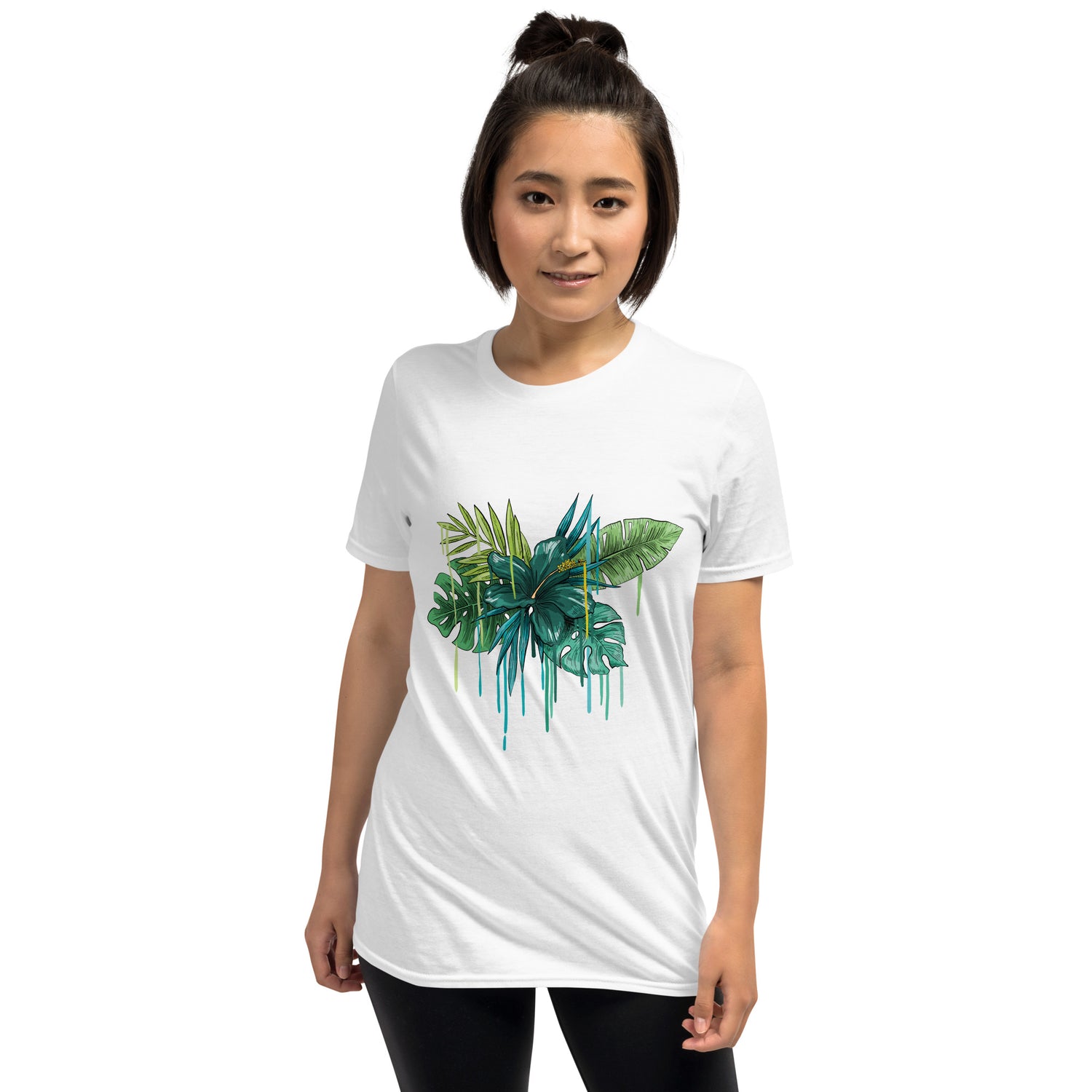 Camiseta Manga Corta Flor Azul