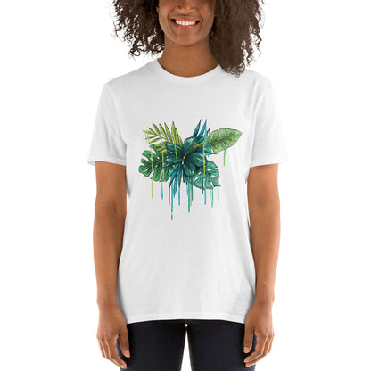 T-Shirt Manga Curta Flor Azul