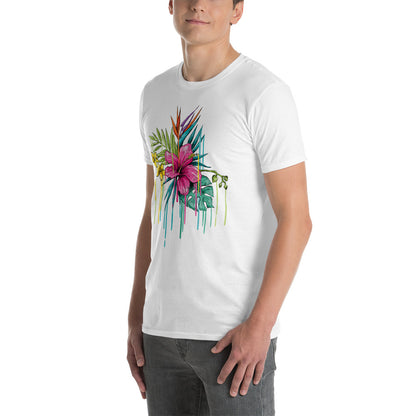 Camiseta Manga Corta Flor Rosa