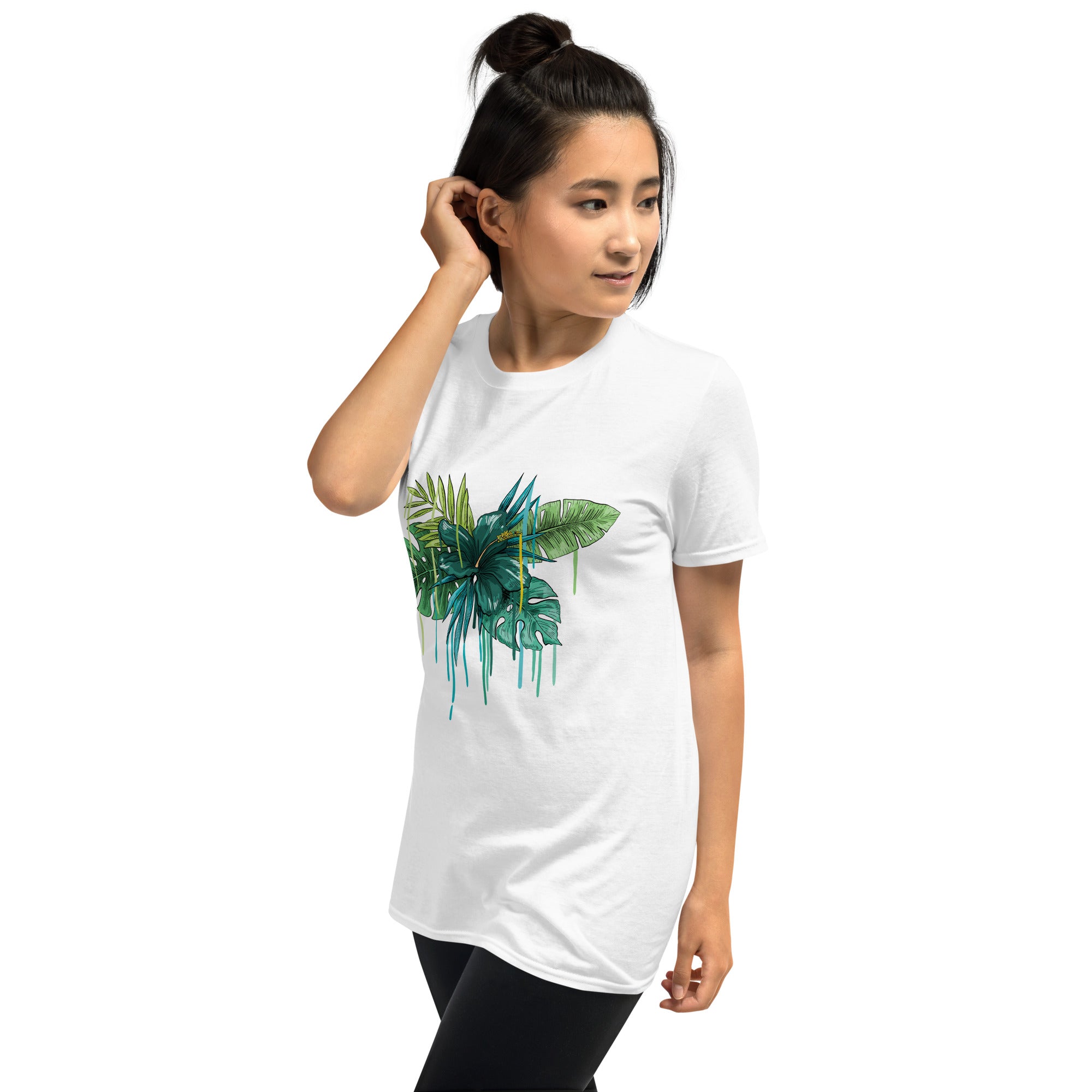 Camiseta Manga Corta Flor Azul