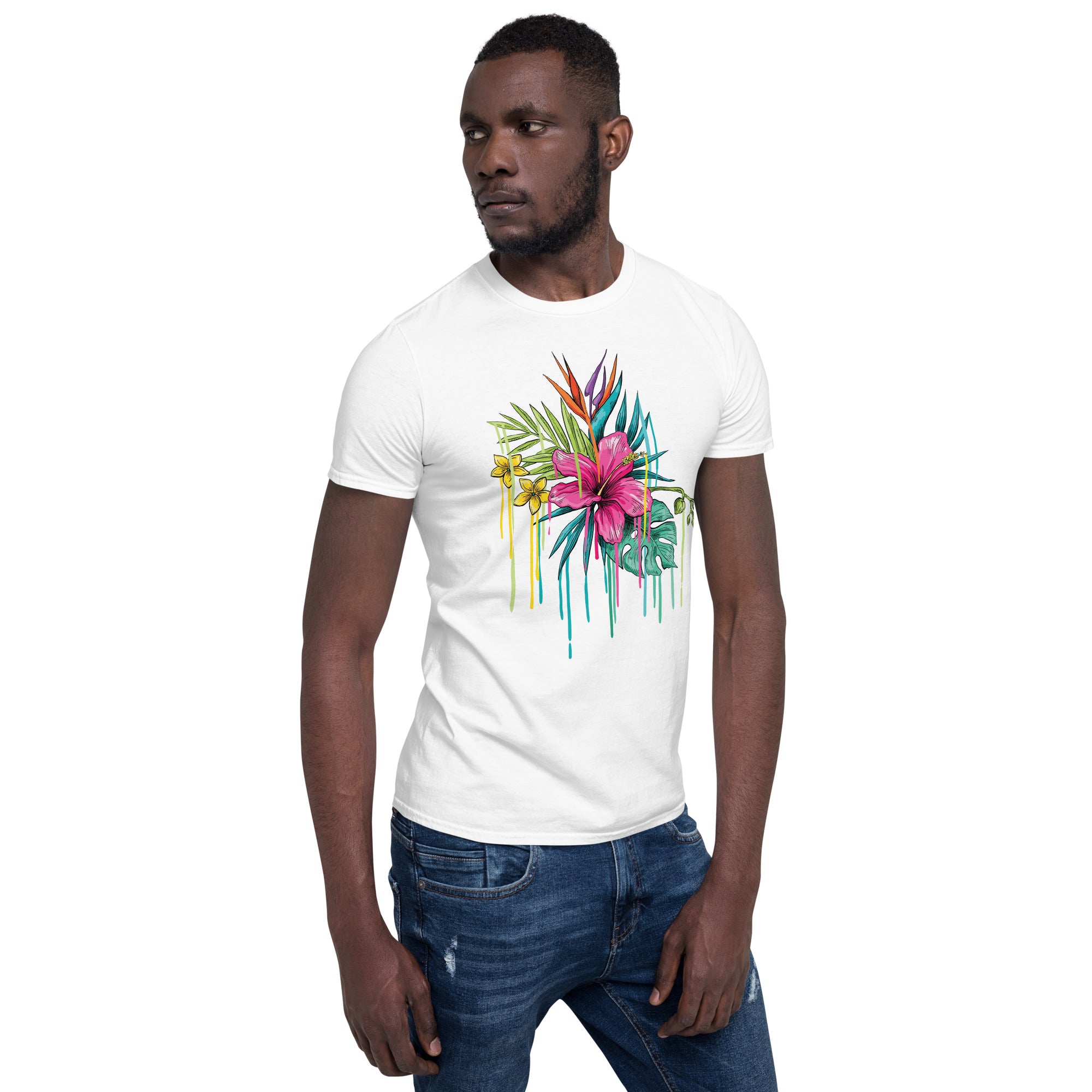 Camiseta Manga Corta Flor Rosa