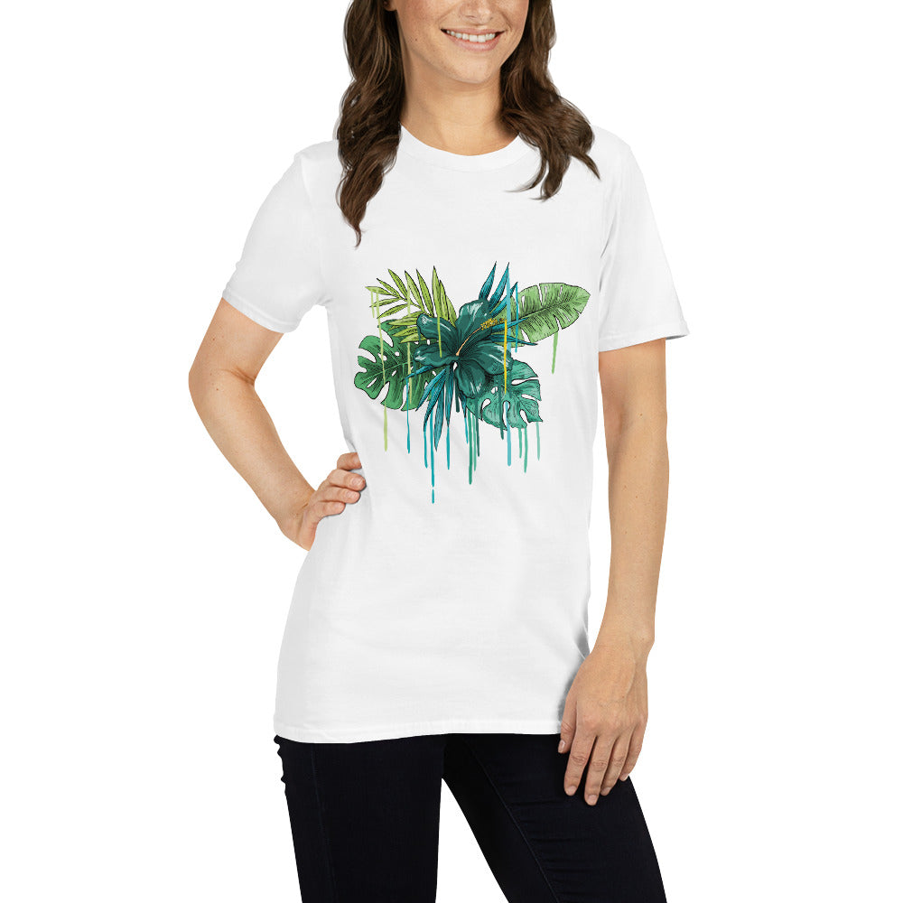 Short-Sleeve T-Shirt Blue Flower