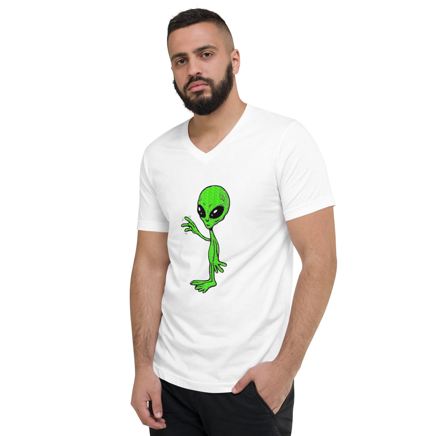 Camiseta de manga curta com decote em V ET