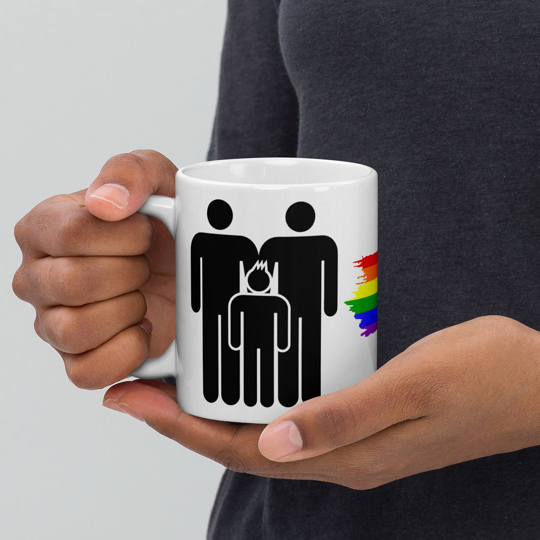 Caneca branca brilhante Two Dads Resistance Family