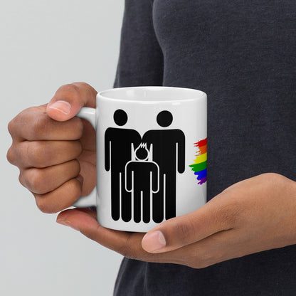 White glossy mug Two Dads Resistance Family