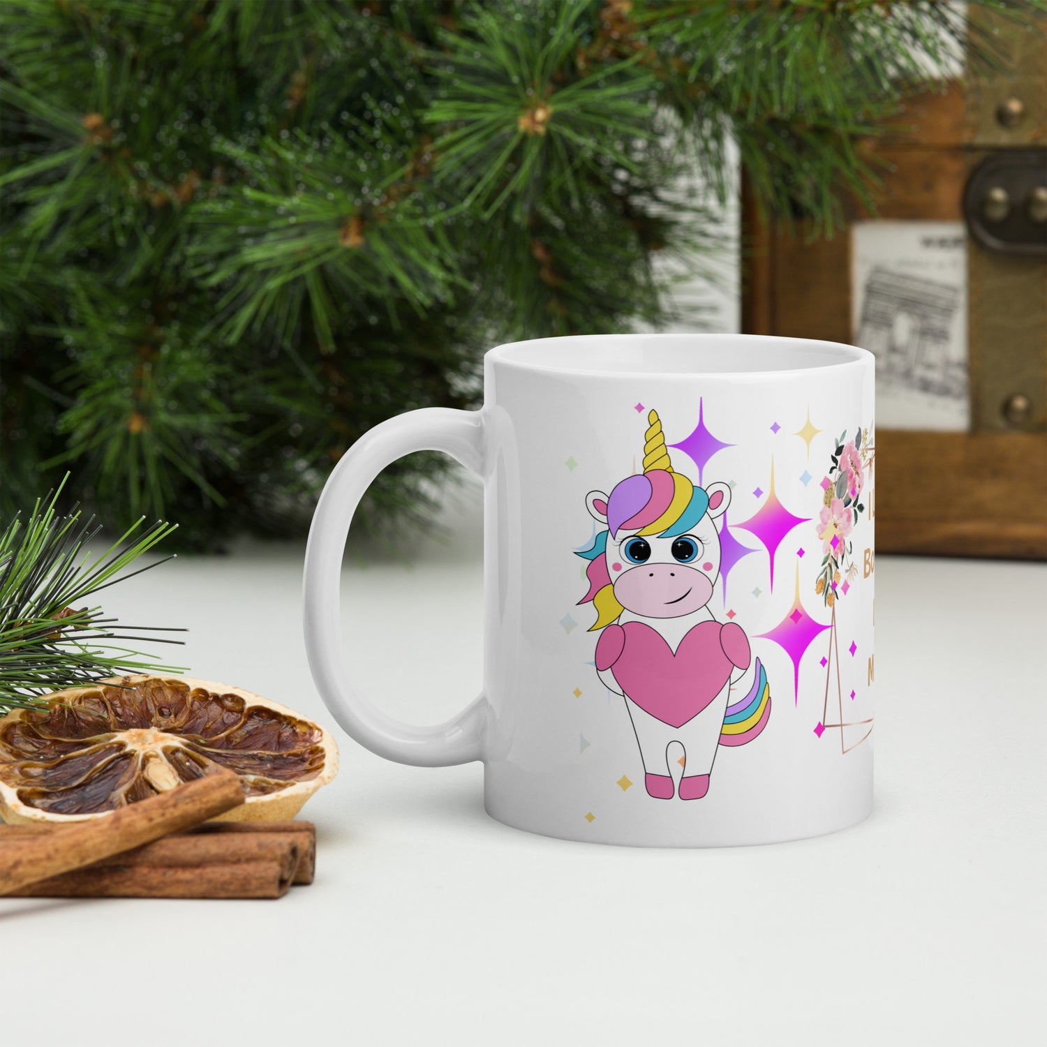 Taza Amo a mis dos mamás Unicornio