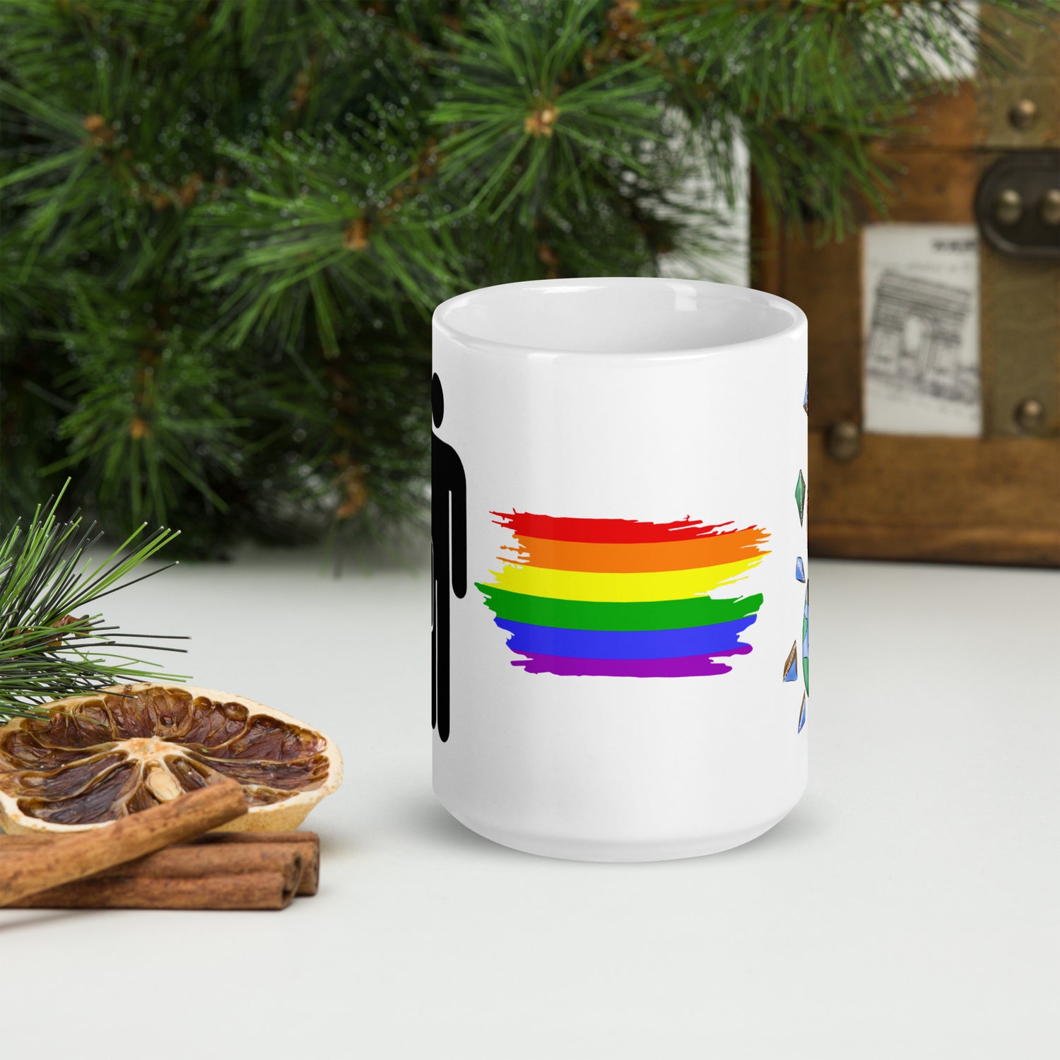 White glossy mug Two Dads Resistance Family