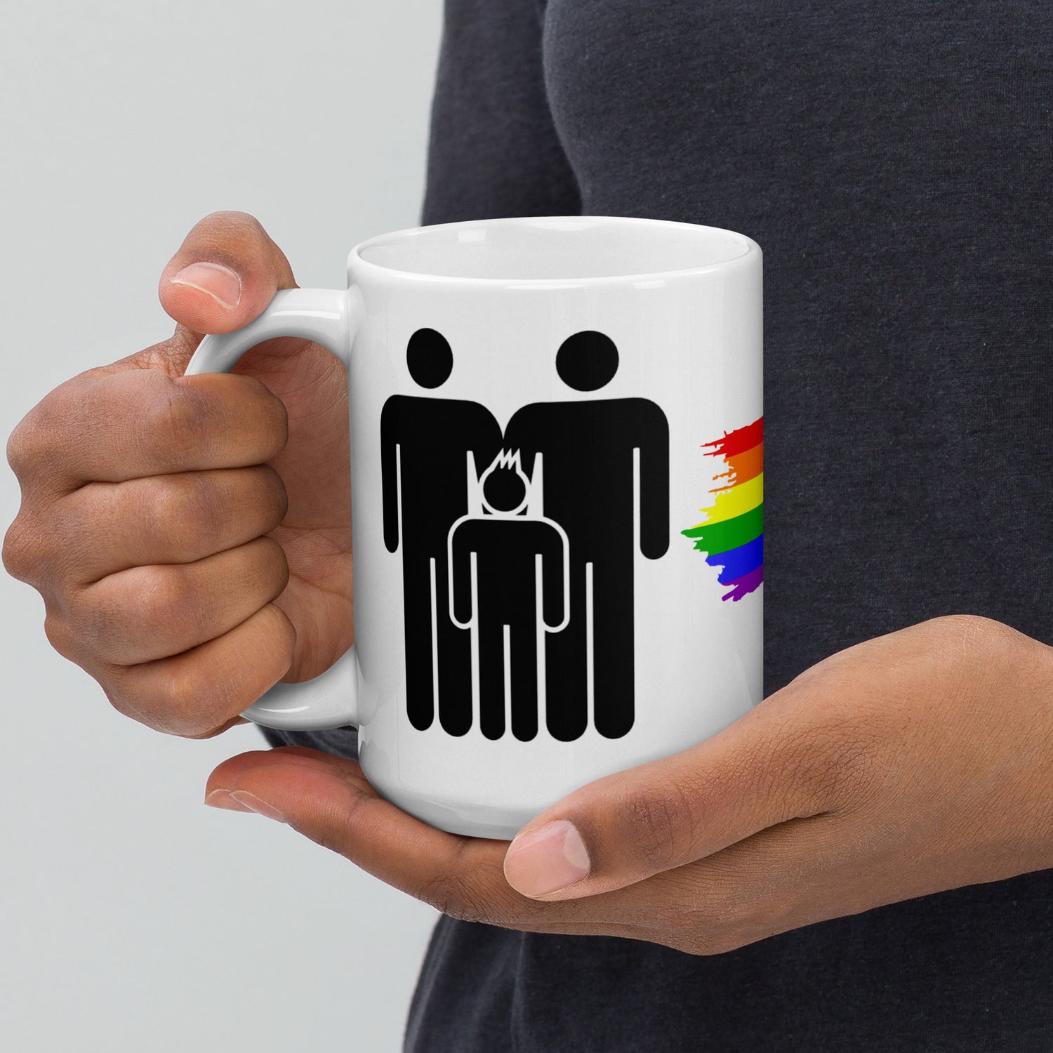 White glossy mug Two Dads Resistance Family