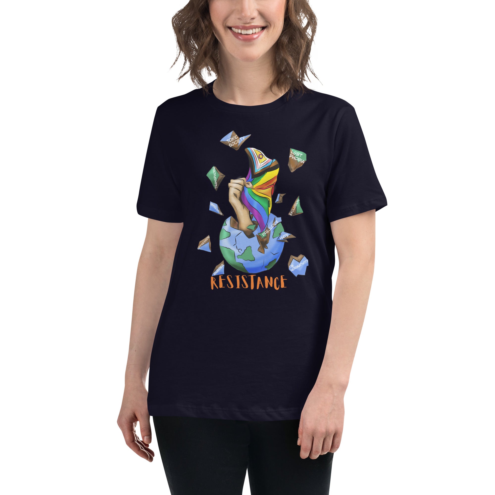 Camiseta descontraída Resistance Planet Pride Intersex-Inclusive