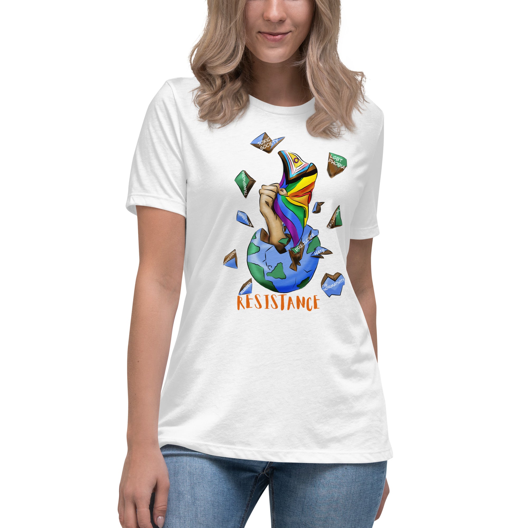 Camiseta descontraída Resistance Planet Pride Intersex-Inclusive