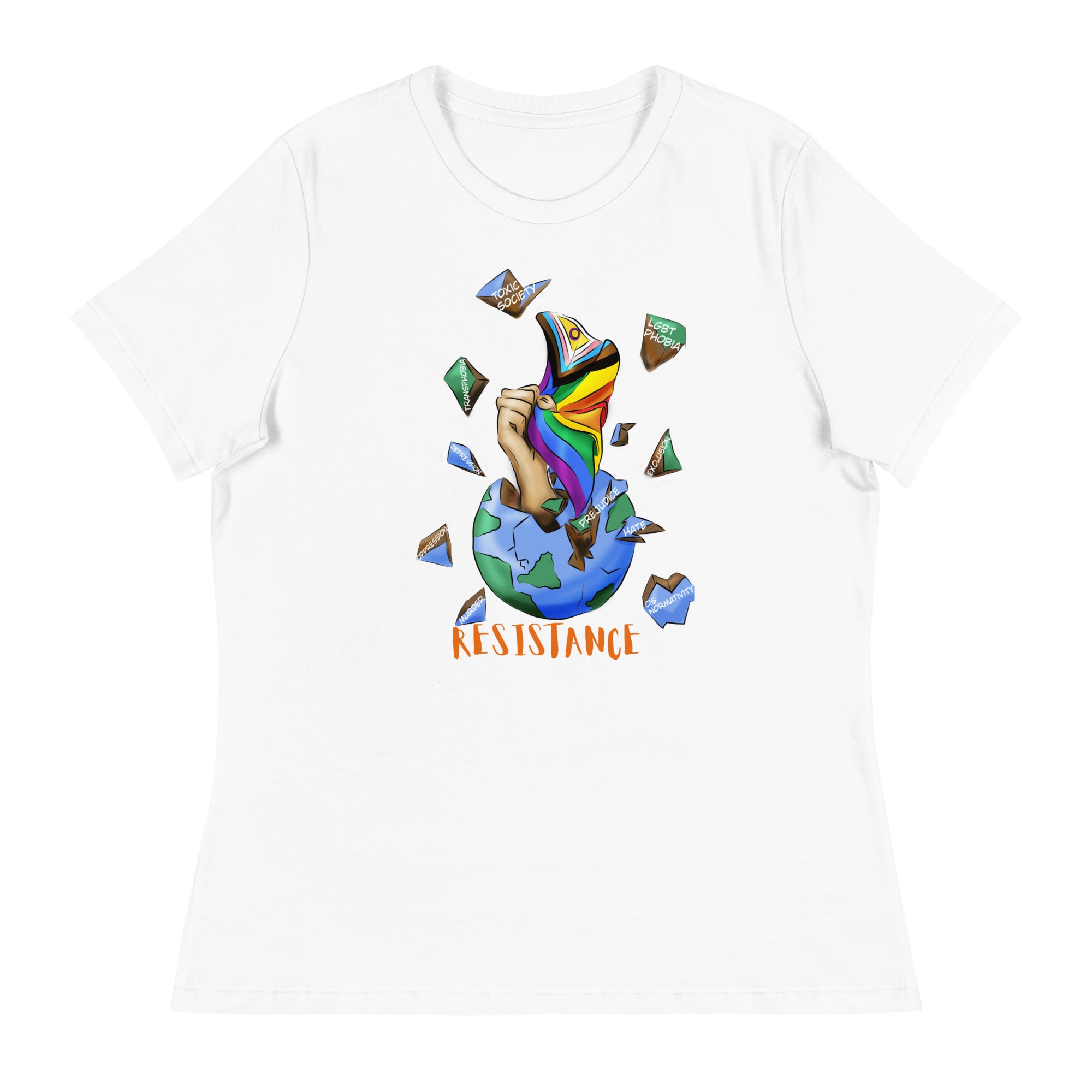 Camiseta descontraída Resistance Planet Pride Intersex-Inclusive